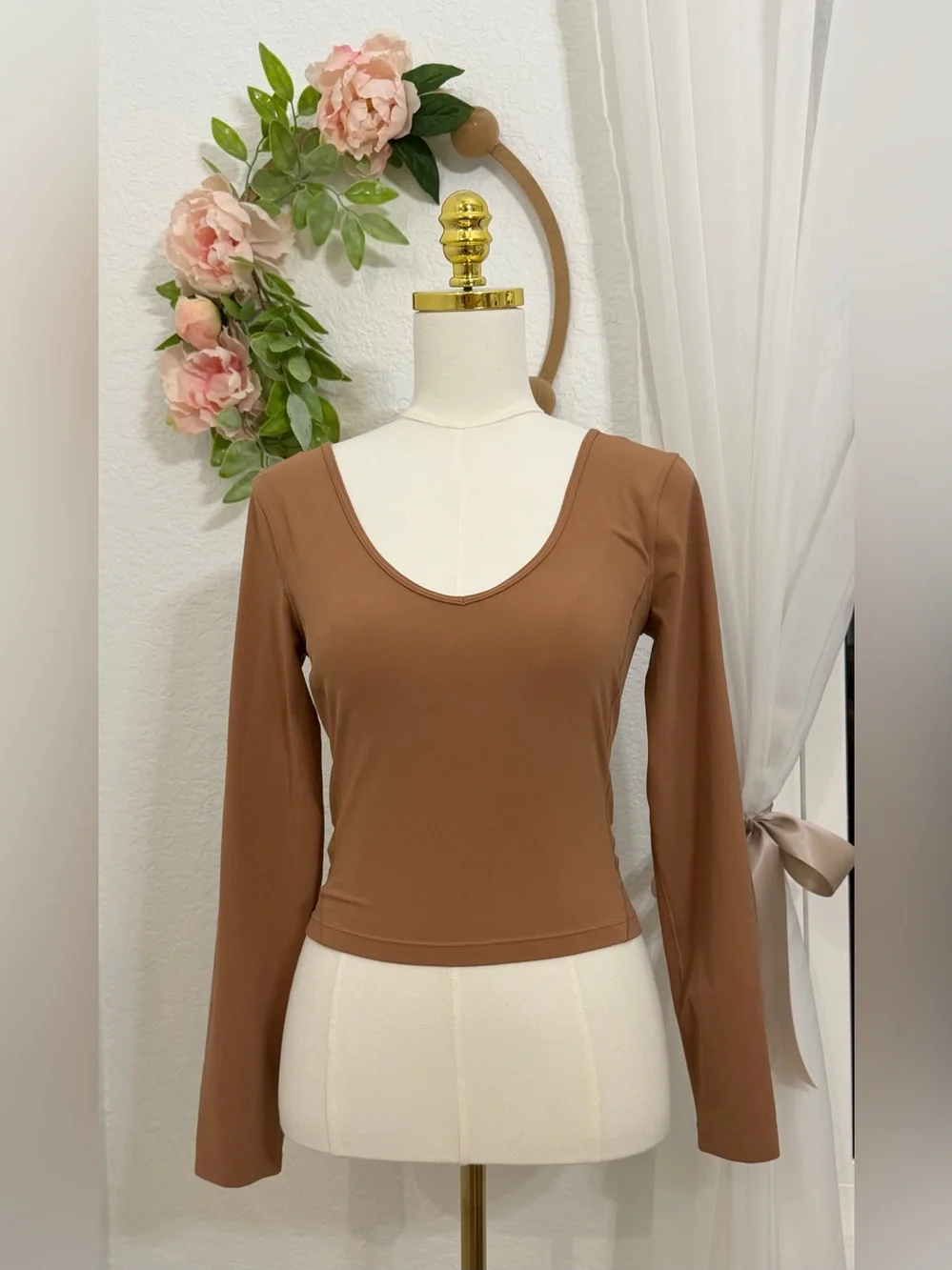 NEW Lululemon Align Long Sleeve Shirt French Press - Light Brown Tan Size 6